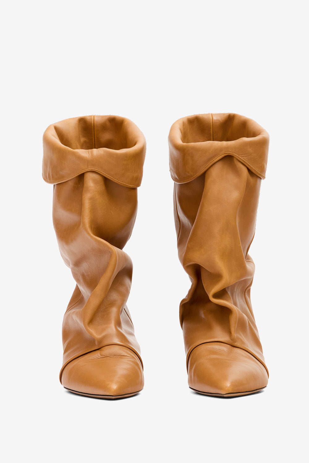Edrik レザー製 ドレープブーツ - Fauve - Woman - 4