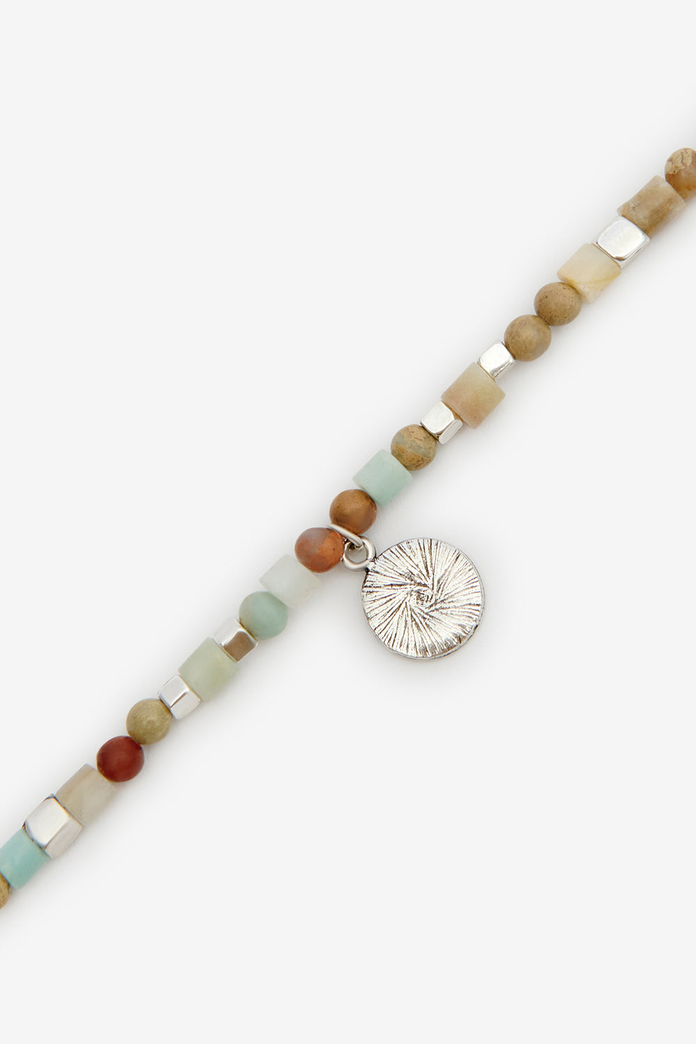 Pulsera de piedra natural pierce - Pastel green-silver - Man - 3