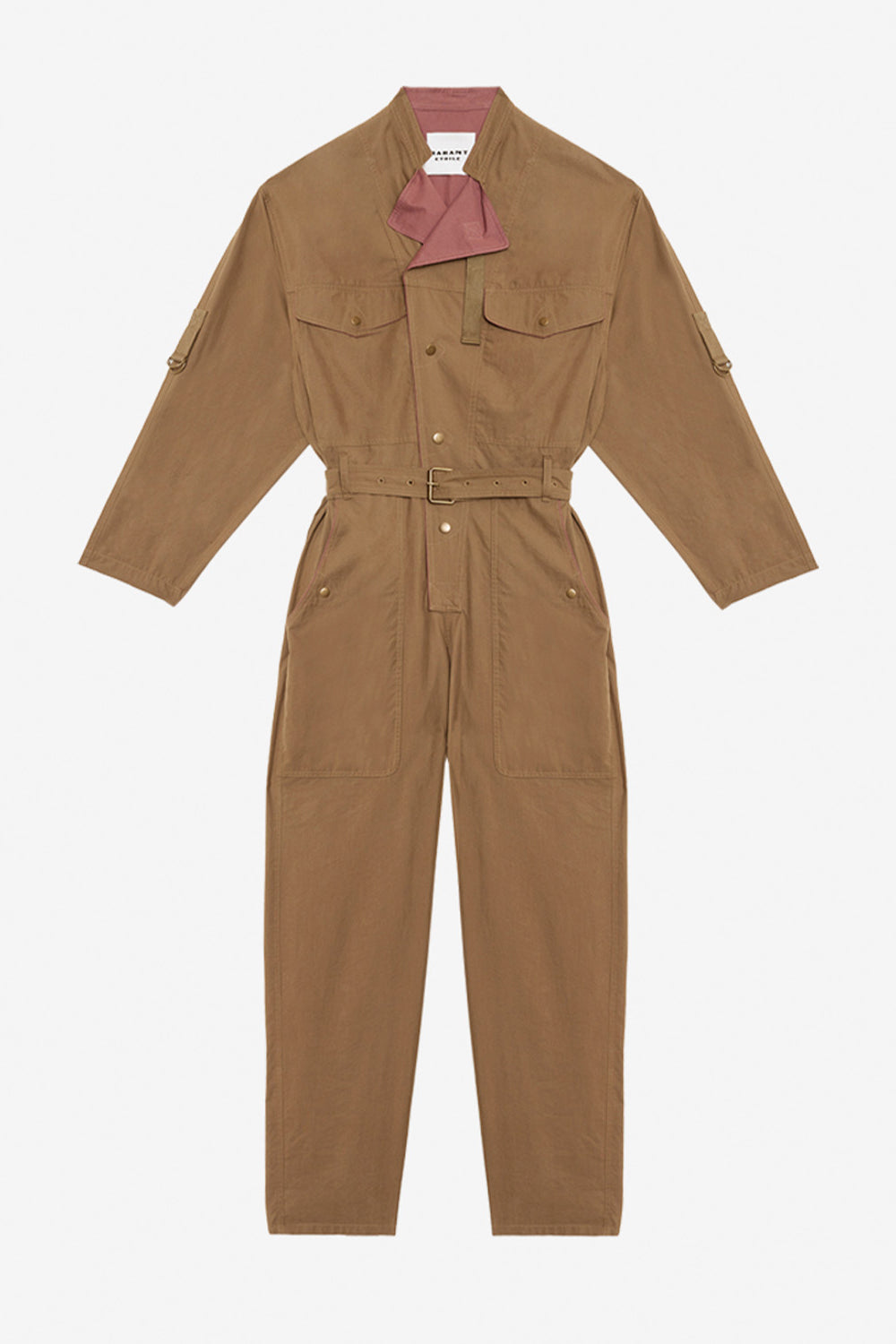 Dahona two-toned crisp cotton jumpsuit - Khaki - Woman - 1