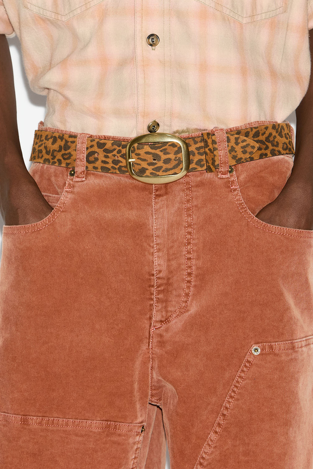 Gürtel darah aus kalbsveloursleder - Leopard - Man - 4