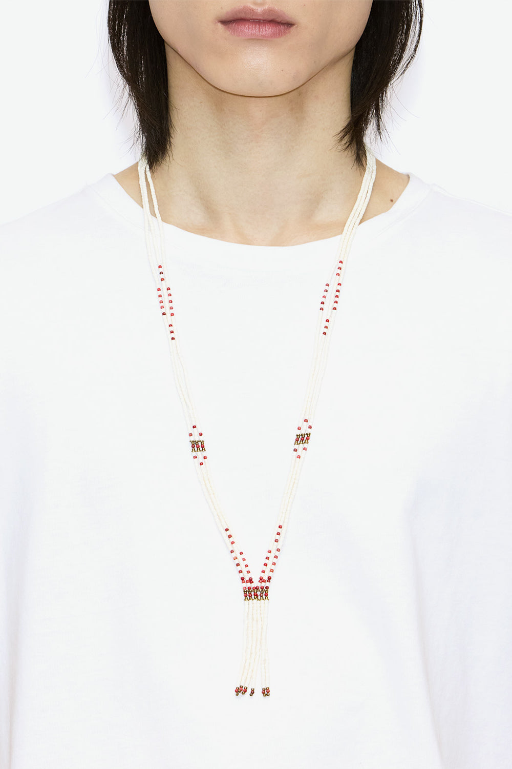 Sean beaded necklace - Ecru-bronze - Man - 2