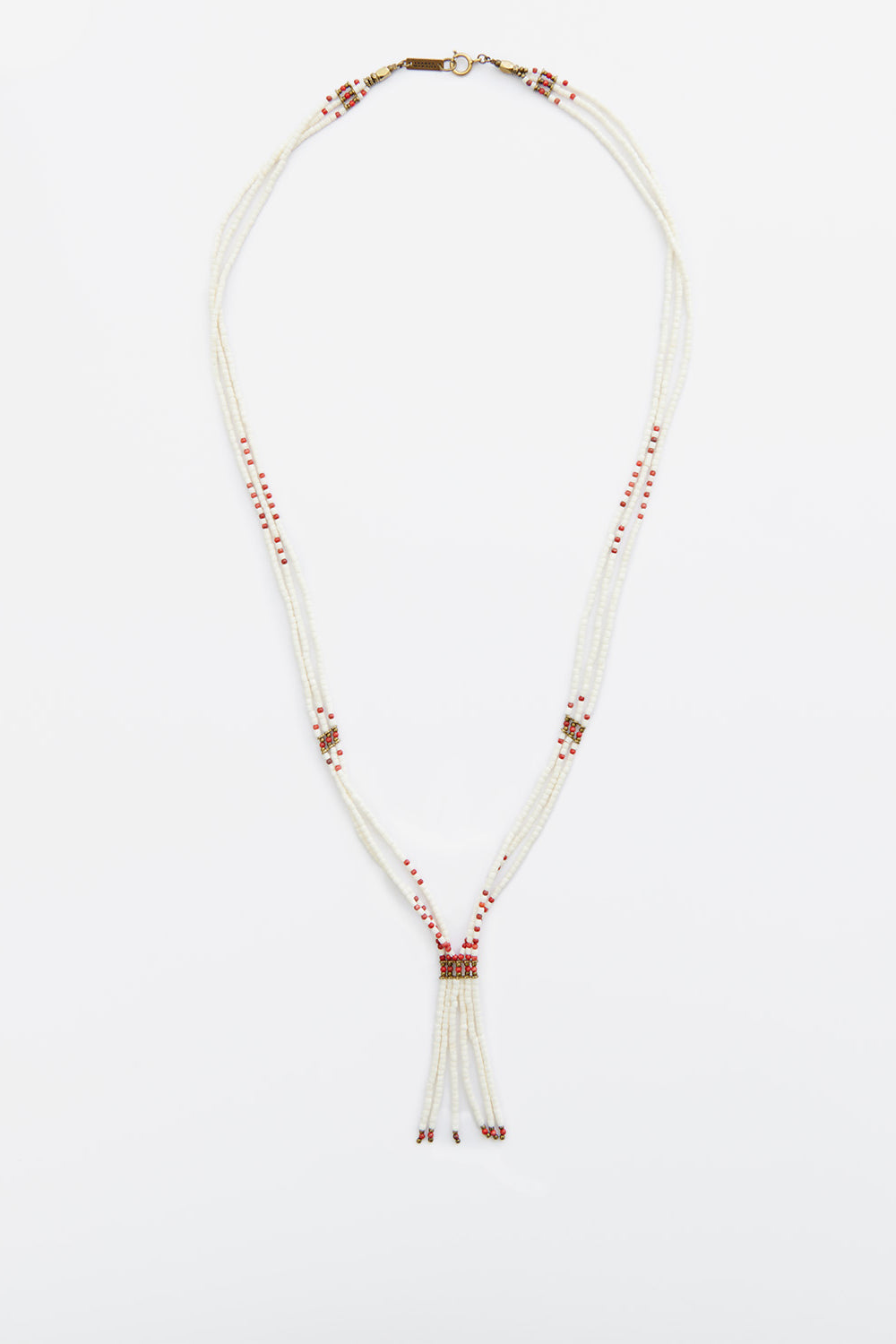 Sean beaded necklace - Ecru-bronze - Man - 1