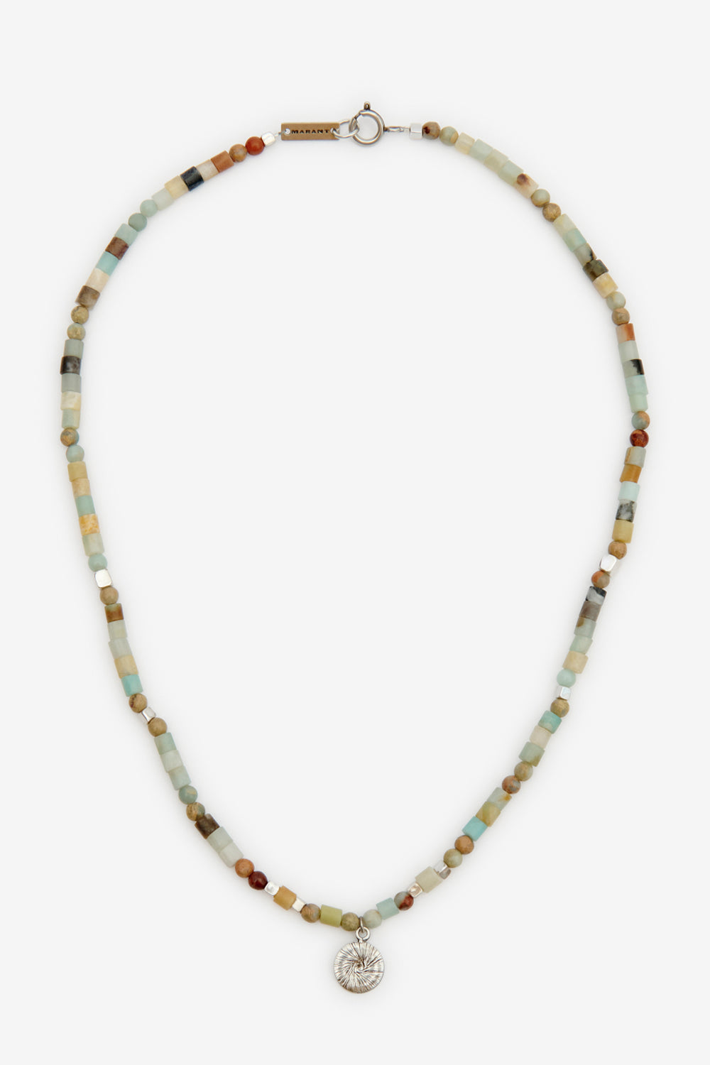 Collar de perla natural pierce - Pastel green-silver - Man - 1