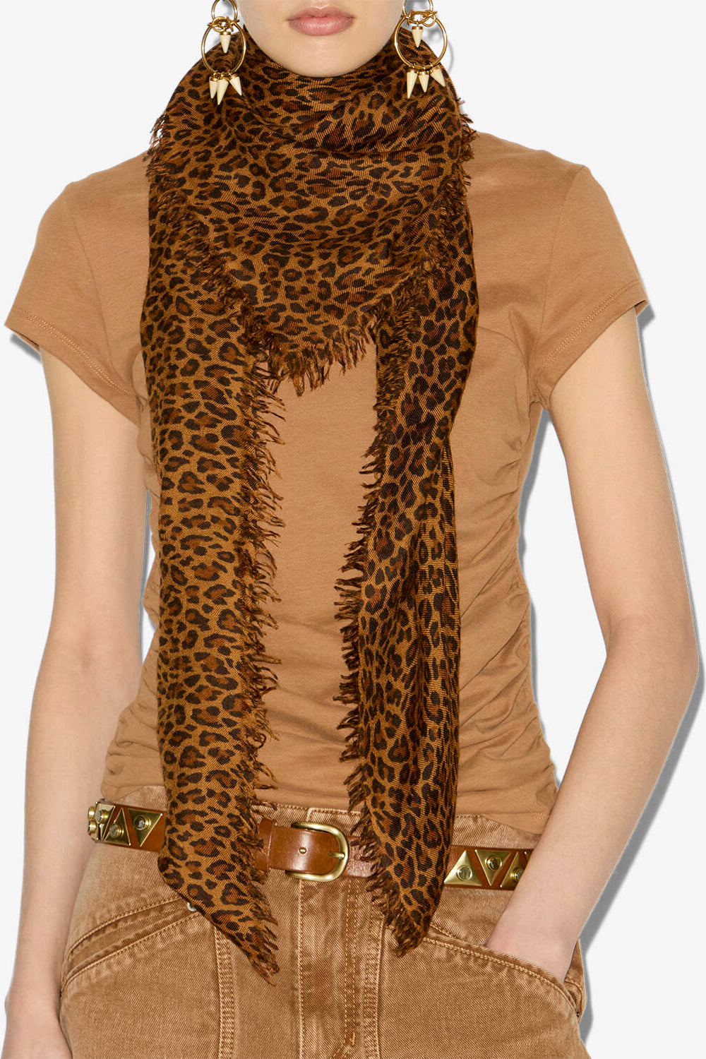 Madicia cashmere and wool scarf - Leopard - Woman - 2