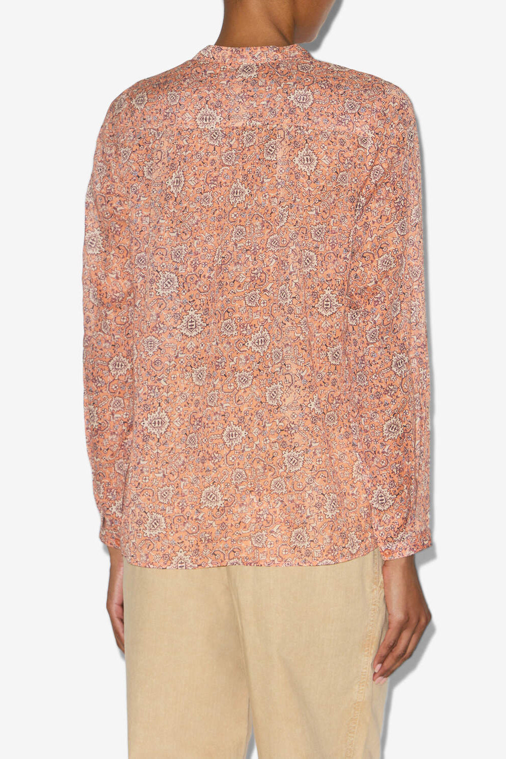 Maria printed cotton voile blouse - Orange - Woman - 5