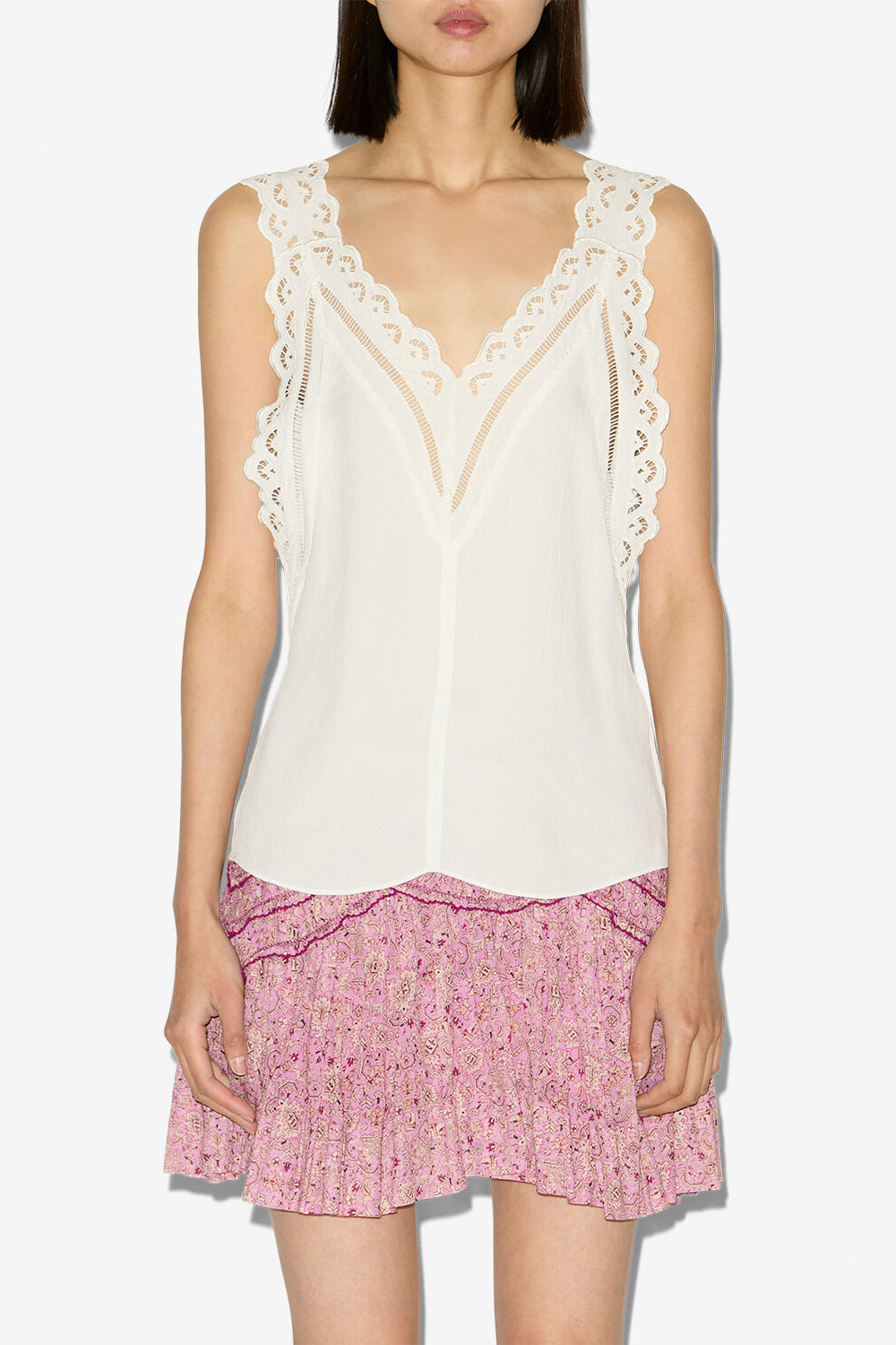 Fradela english embroidery top - White - Woman - 4