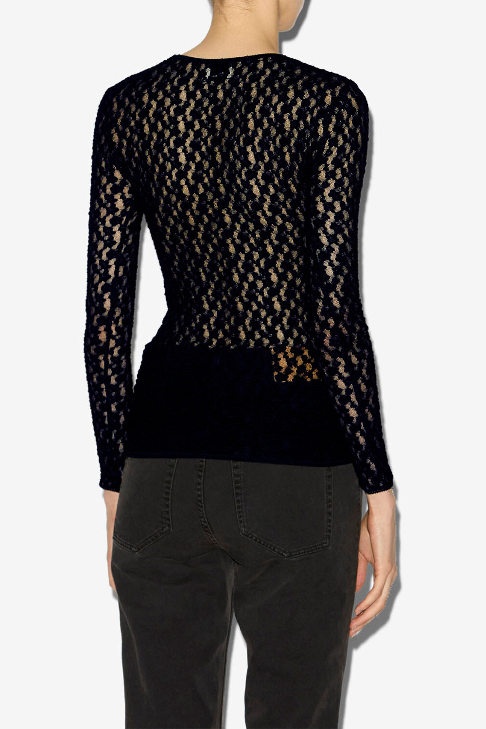Gaelle long-sleeve lace top - Black - Woman - 4