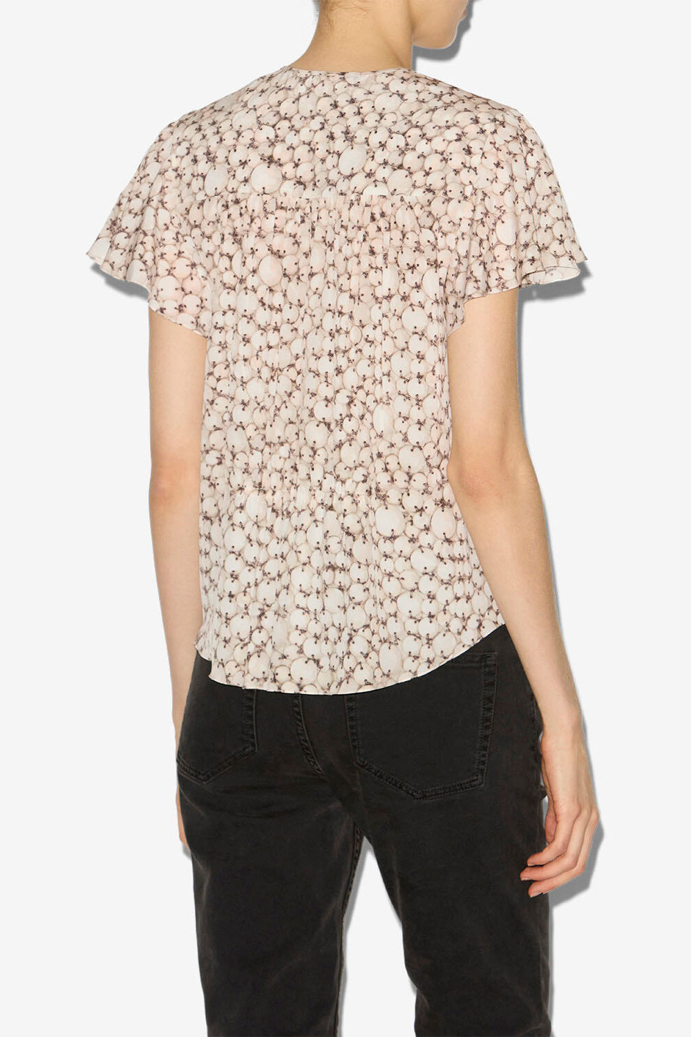 Synda printed silk top - Ecru - Woman - 4