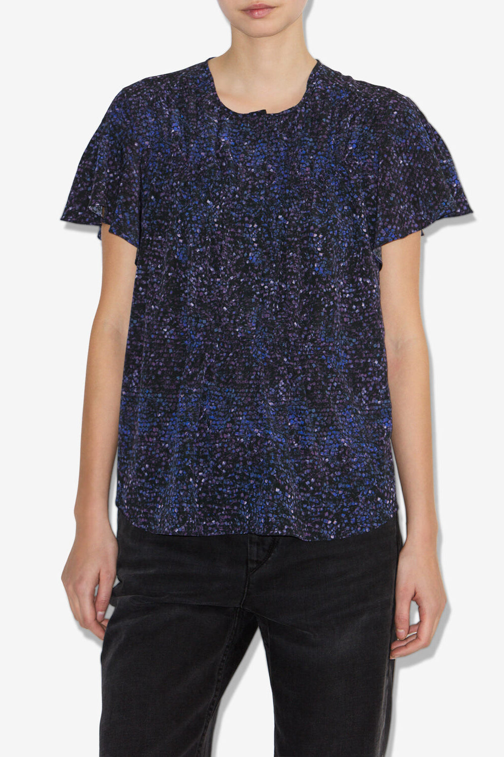 Top synda de seda estampada - Midnight - Woman - 4