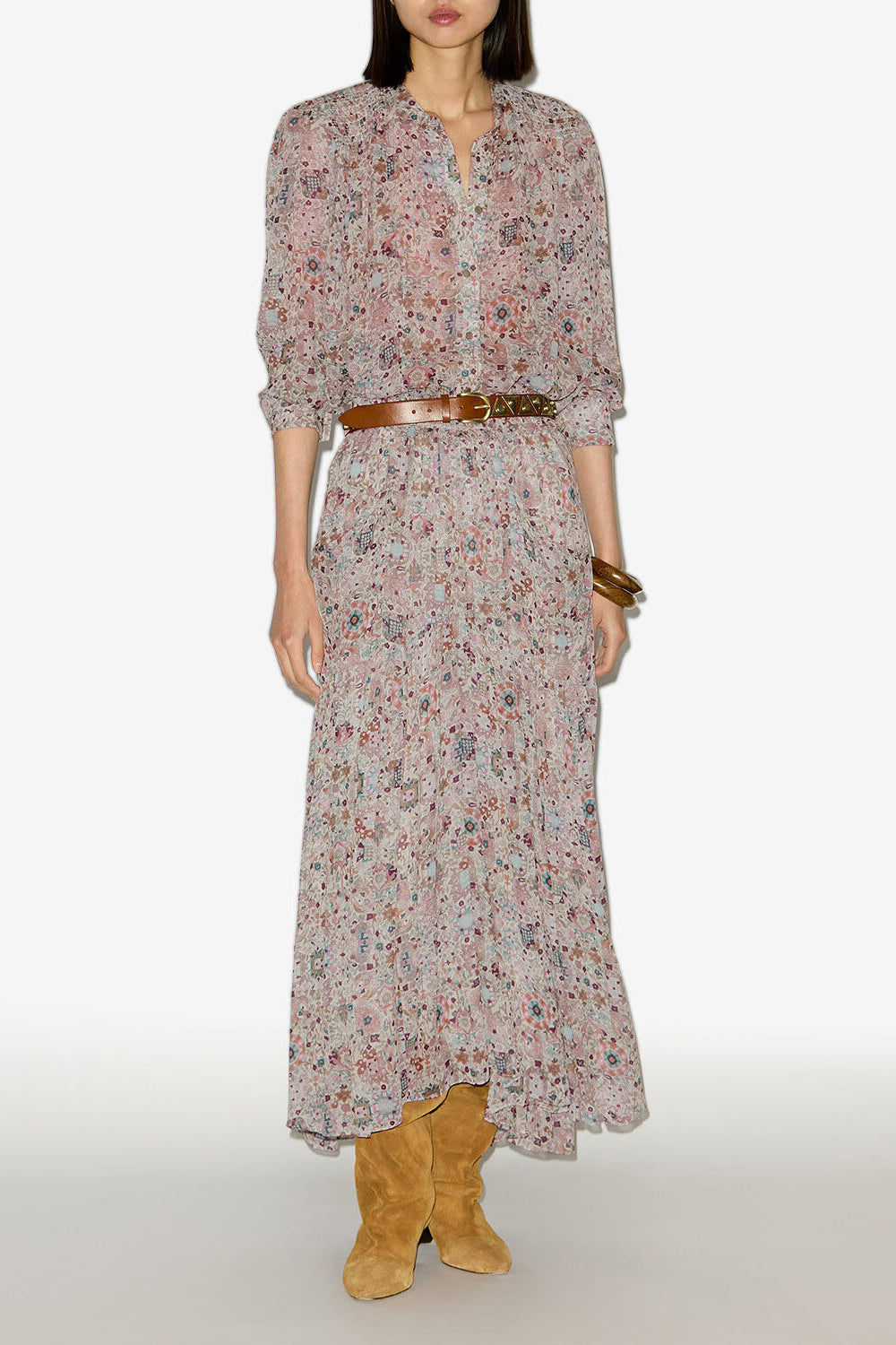 Besma 프린트 크레이프 맥시 스커트 - 에크루 - Woman - 2