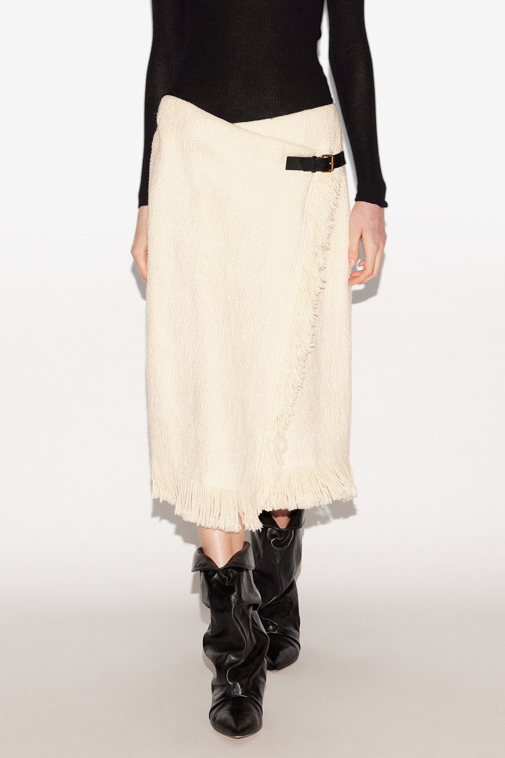 Galla コットン&リネン ラップスカート - 生成り - Woman - 4