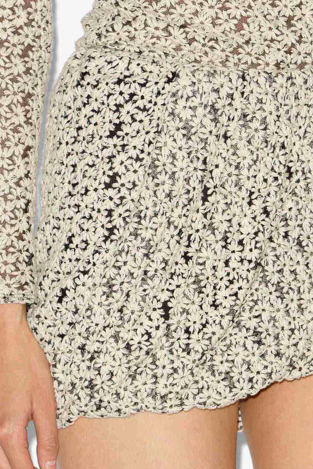 Stacya embroidered tulle mini skirt - Ecru and black - Woman - 3