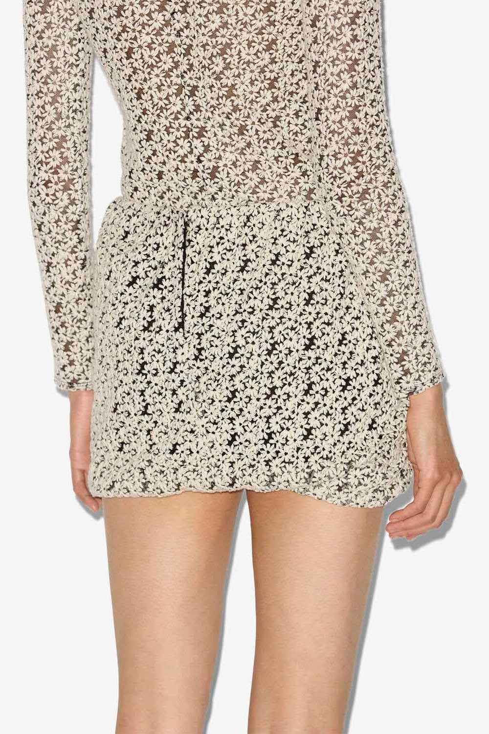 Stacya embroidered tulle mini skirt - Ecru and black - Woman - 5