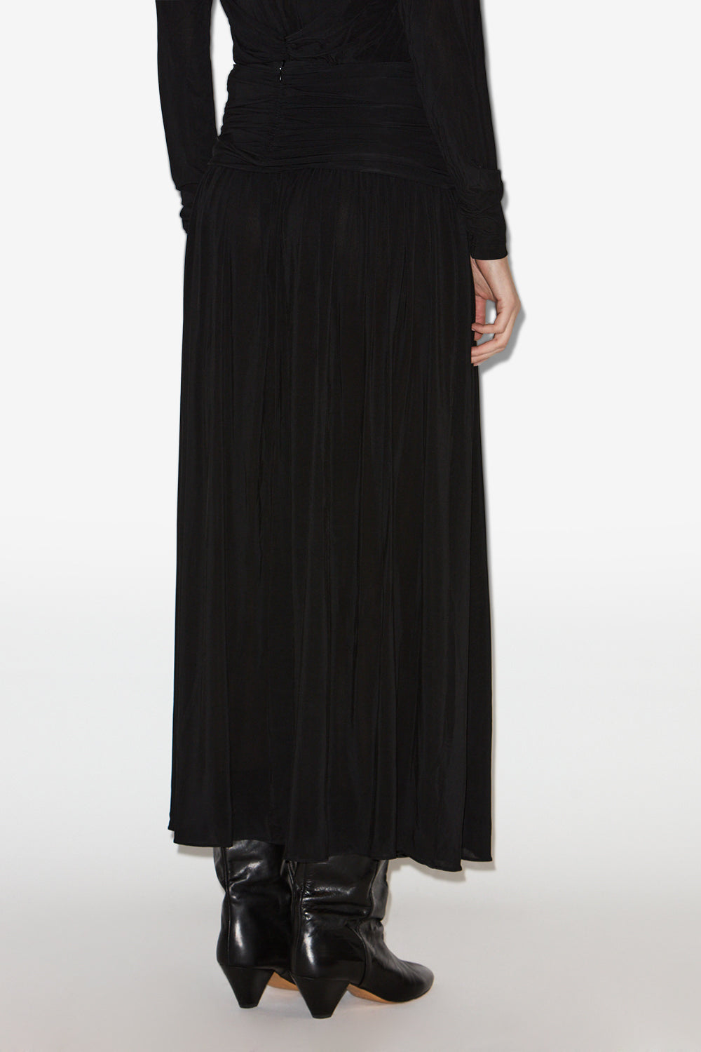 Gwendy long gathered jersey skirt - Black - Woman - 5