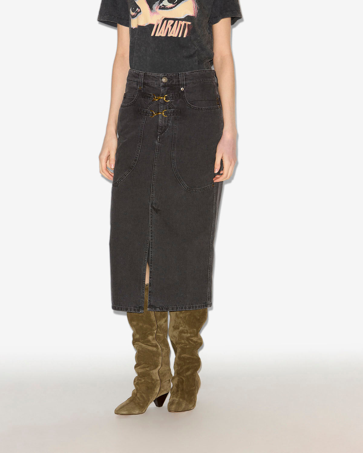 Rock pavina Woman Schwarz gewaschen 5