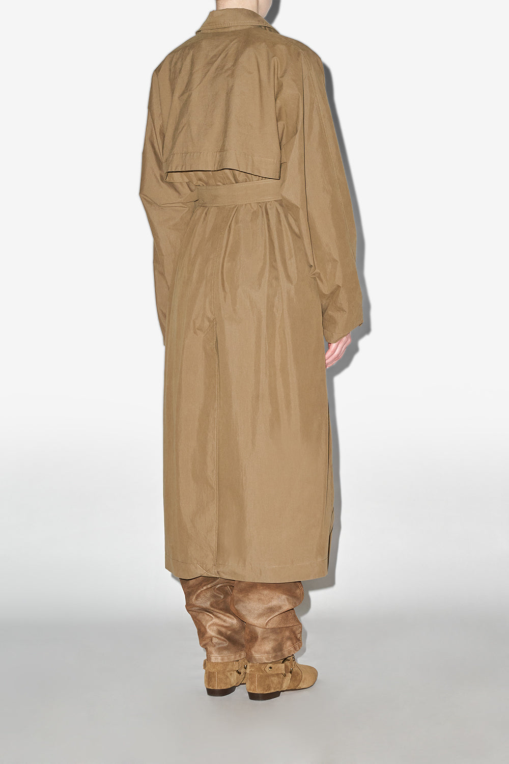 Cacilda long cotton coat - Khaki - Woman - 3