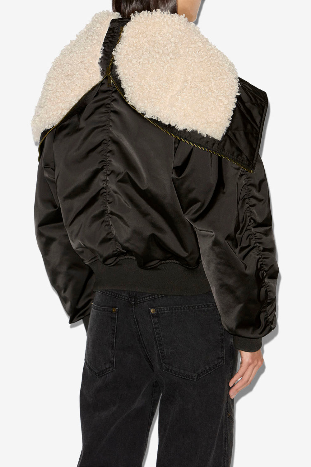 Elisa キルティングサテン製 ショートコート - 黒 - Woman - 5