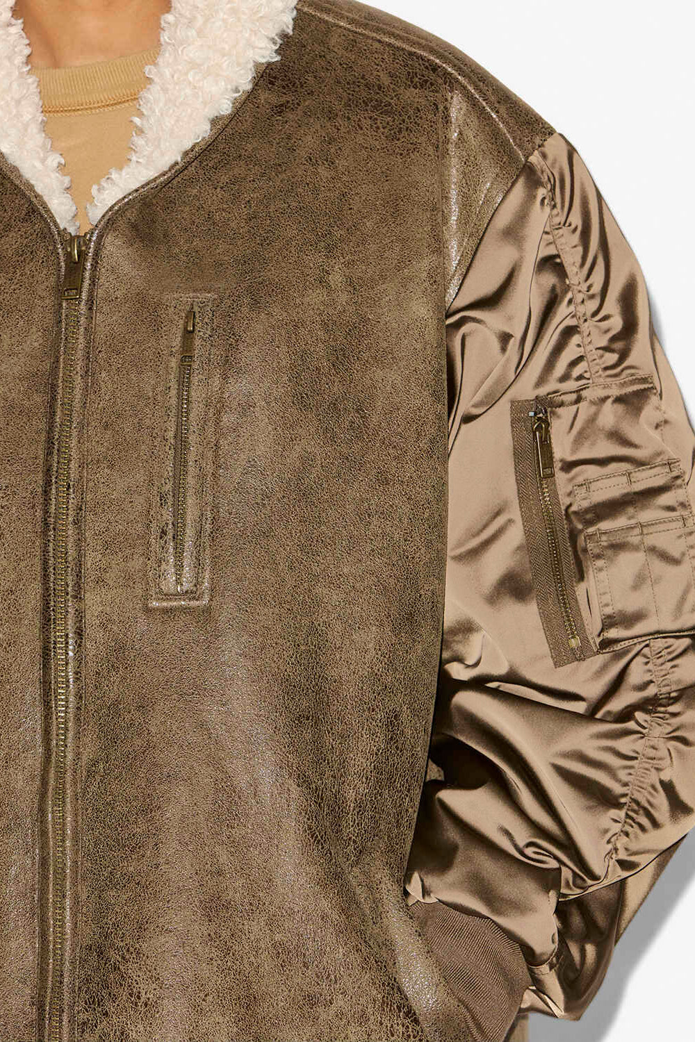 Evina フェイクレザー&サテン製 コート - カーキ - Woman - 2