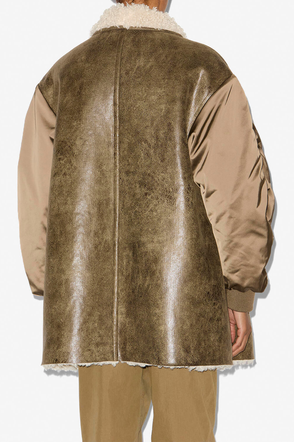 Evina フェイクレザー&サテン製 コート - カーキ - Woman - 4