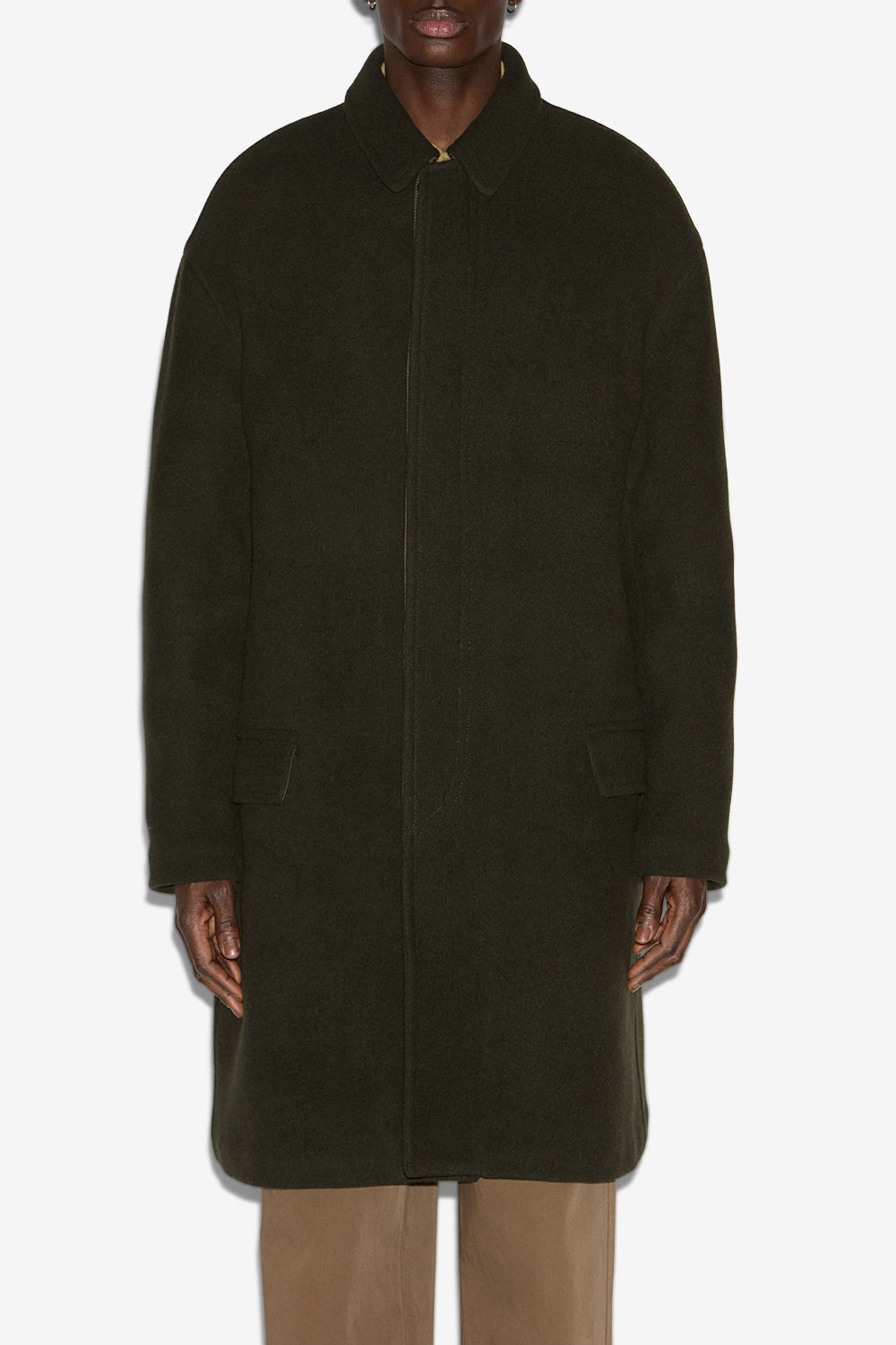 Kirk ウール混紡製 ロングコート - Dark khaki - Man - 4