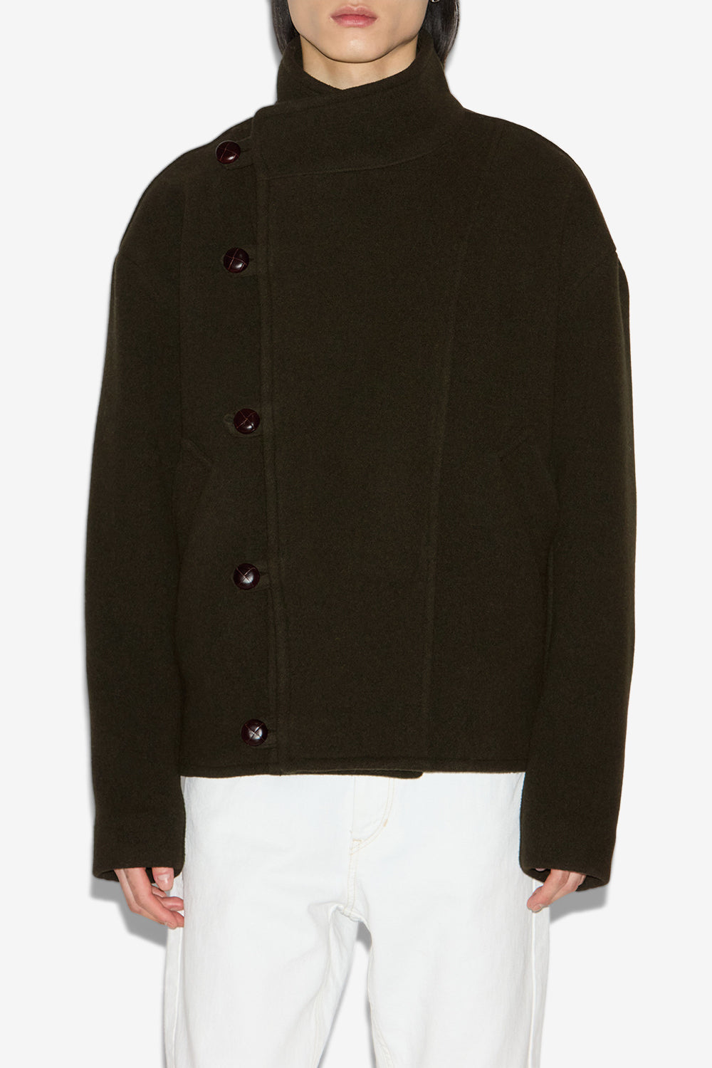 Keyle ウール混紡製 ショートコート  - Dark khaki - Man - 4