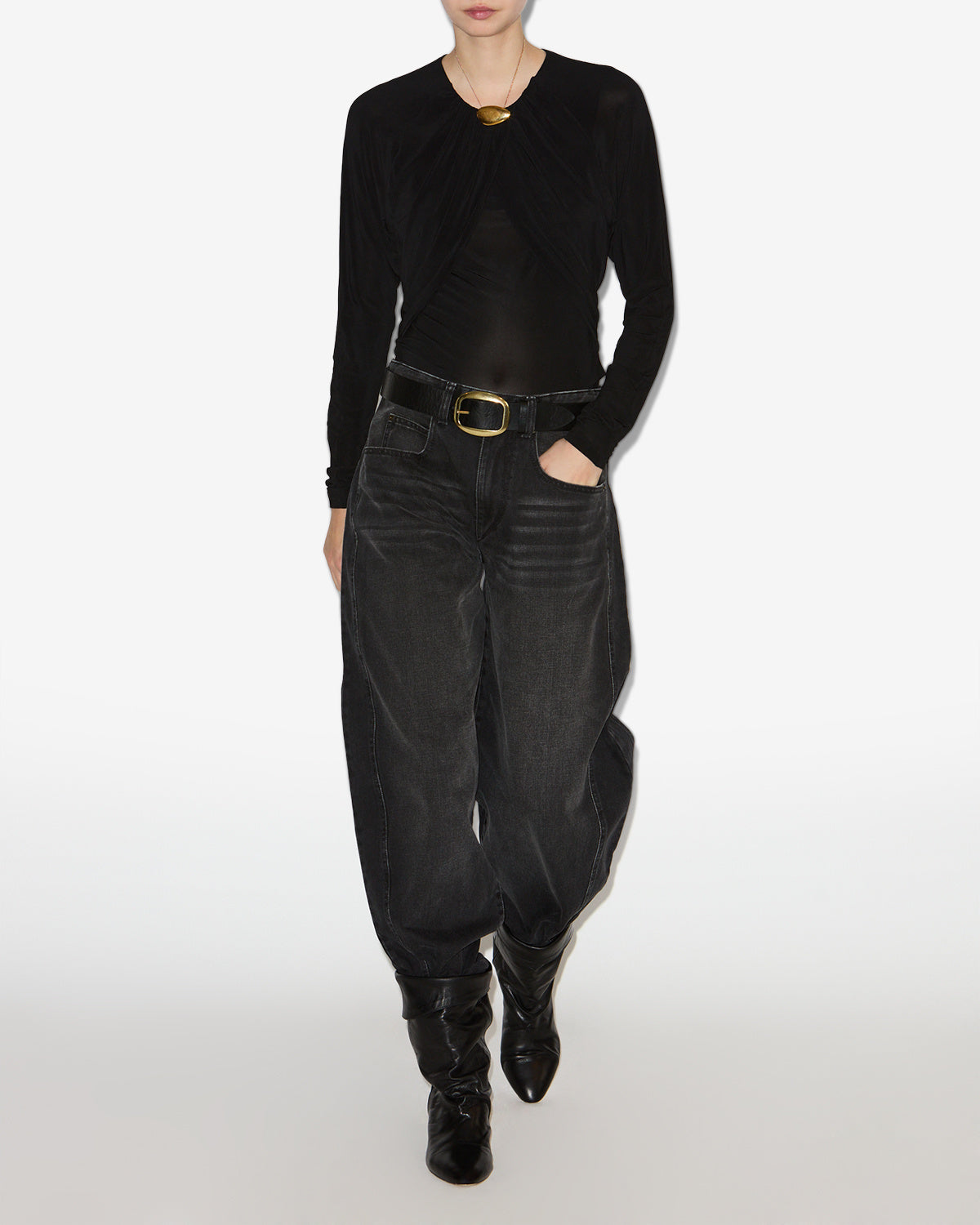 Pantalón oriane Woman Negro lavado 4