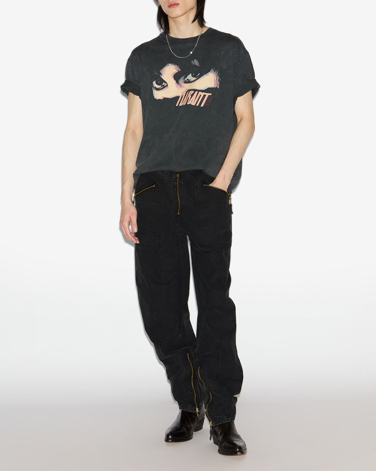 Pantalón tils Man Negro lavado 3
