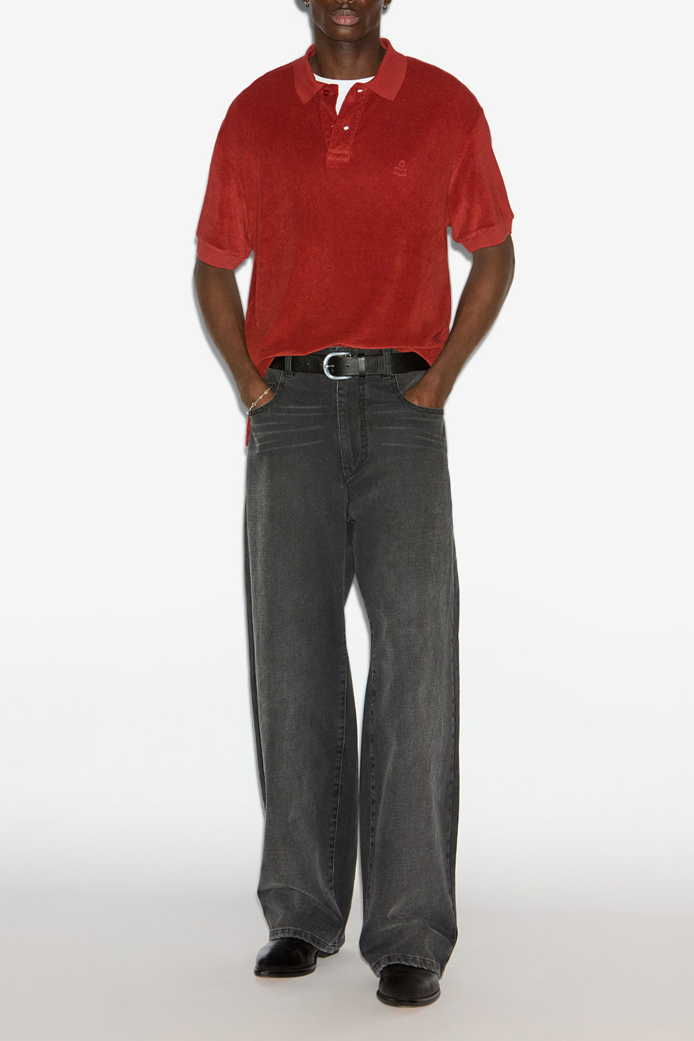 Vafko velvet polo shirt - Orange - Man - 2