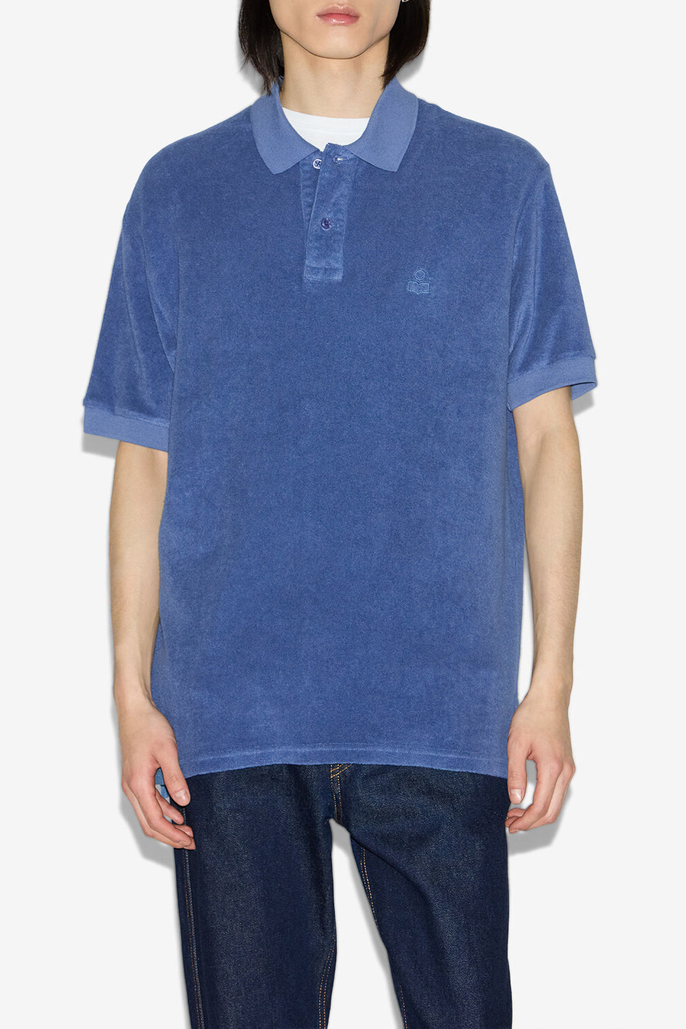 Vafko velvet polo shirt - Blue - Man - 4