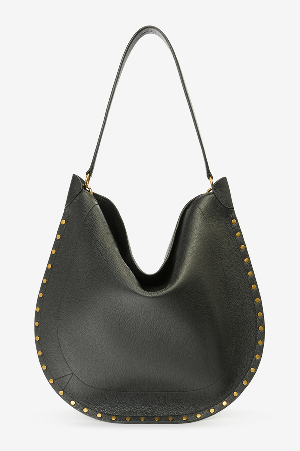 Oskan グレインカーフスエードレザー ソフト ホーボーハンドバッグ - 黒 - Woman - 5