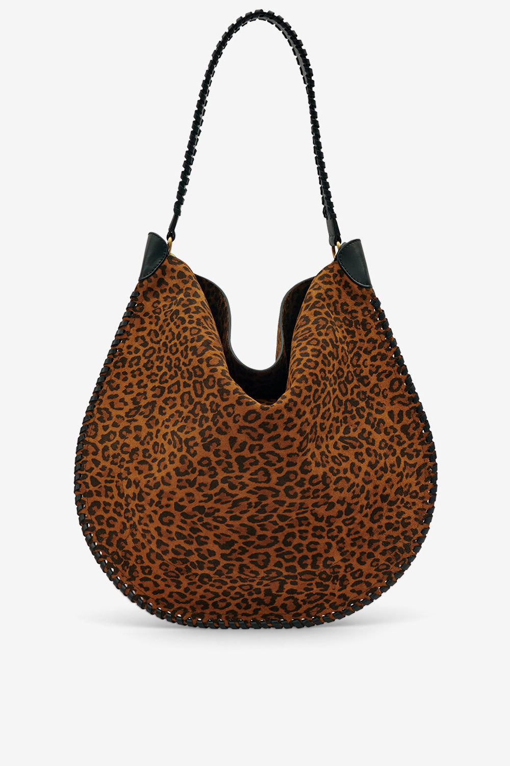 Oskan hobo soft printed suede calfskin leather bag - Leopard - Woman - 3