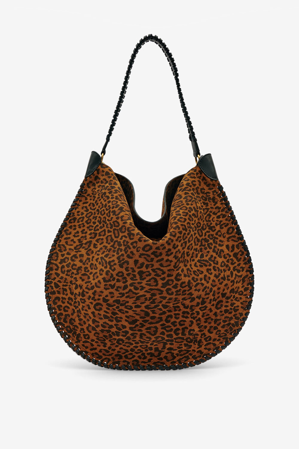 Oskan hobo soft printed suede calfskin leather bag - Leopard - Woman - 1