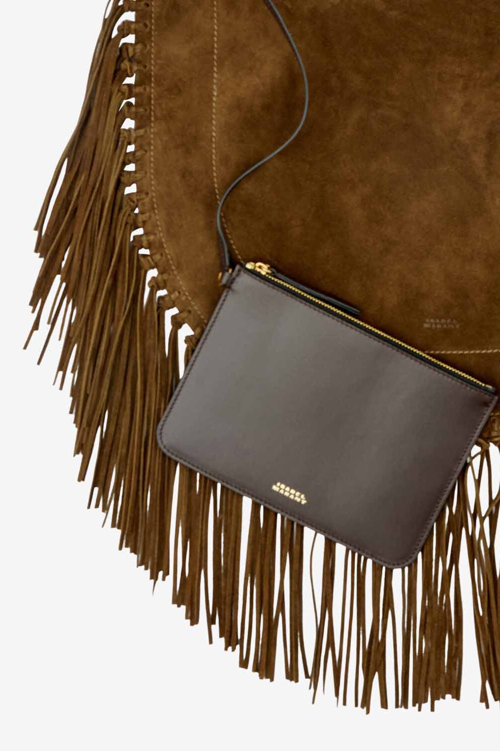 Oskan hobo soft suede calfskin leather bag - Bronze - Woman - 3