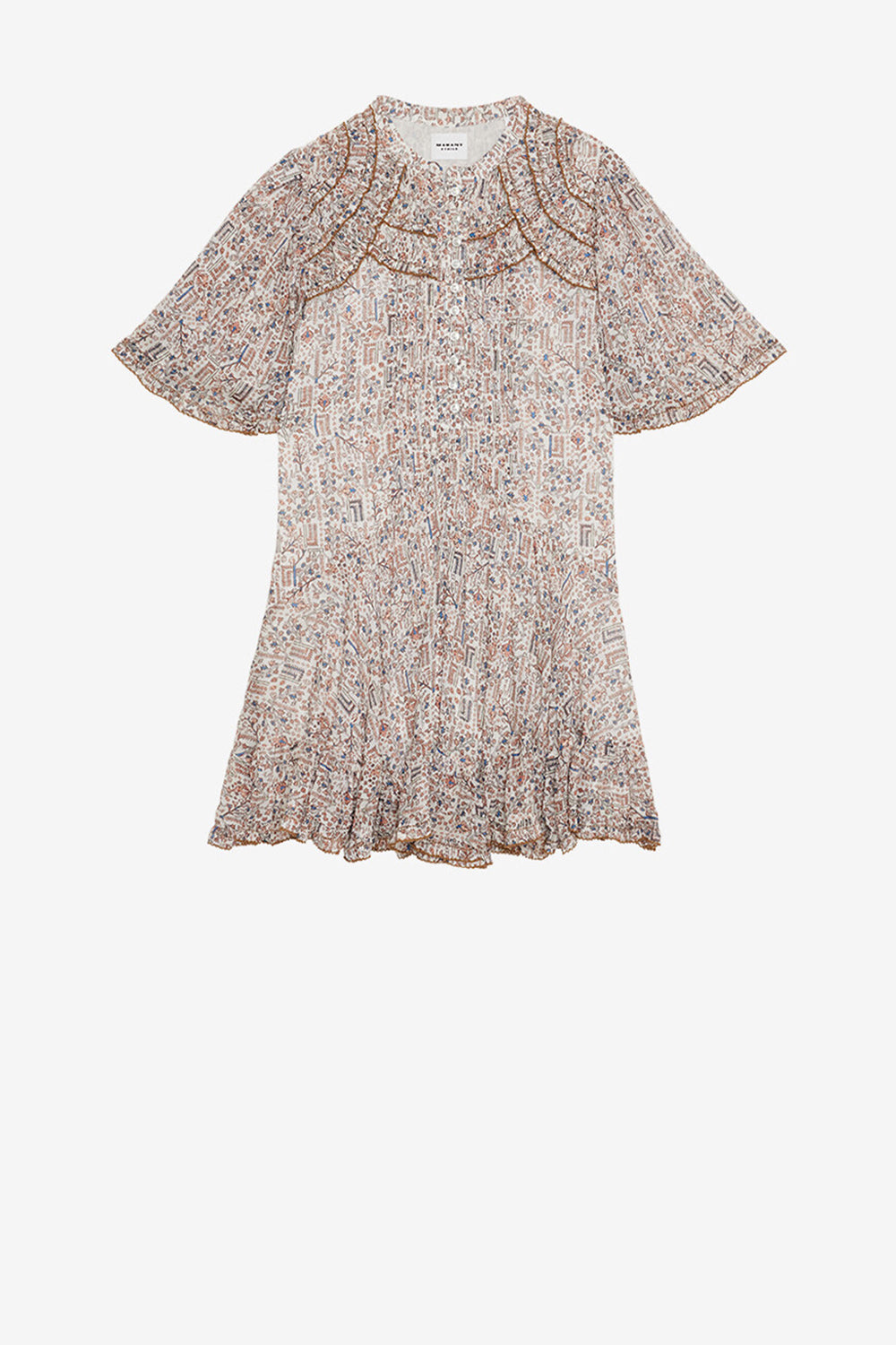 Celyana short gathered cotton dress - Ecru - Woman - 1