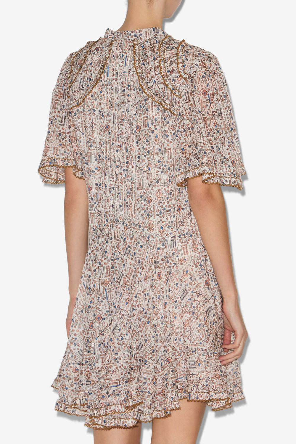Celyana short gathered cotton dress - Ecru - Woman - 5