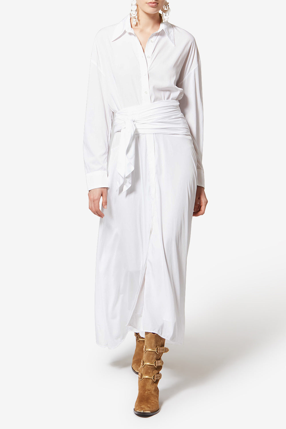 Samantha クレープ製 ロングシャツドレス - 白 - Woman - 2