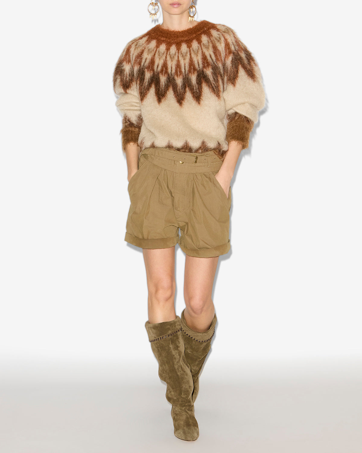 Short danica Woman Caqui 4