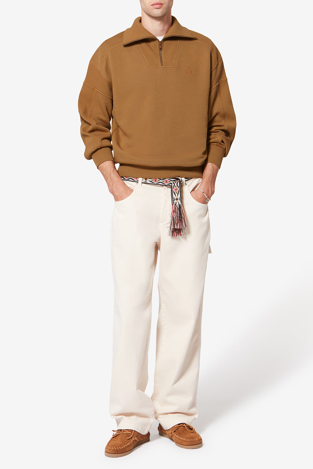 Sweatshirt malone en coton - Camel - Man - 2