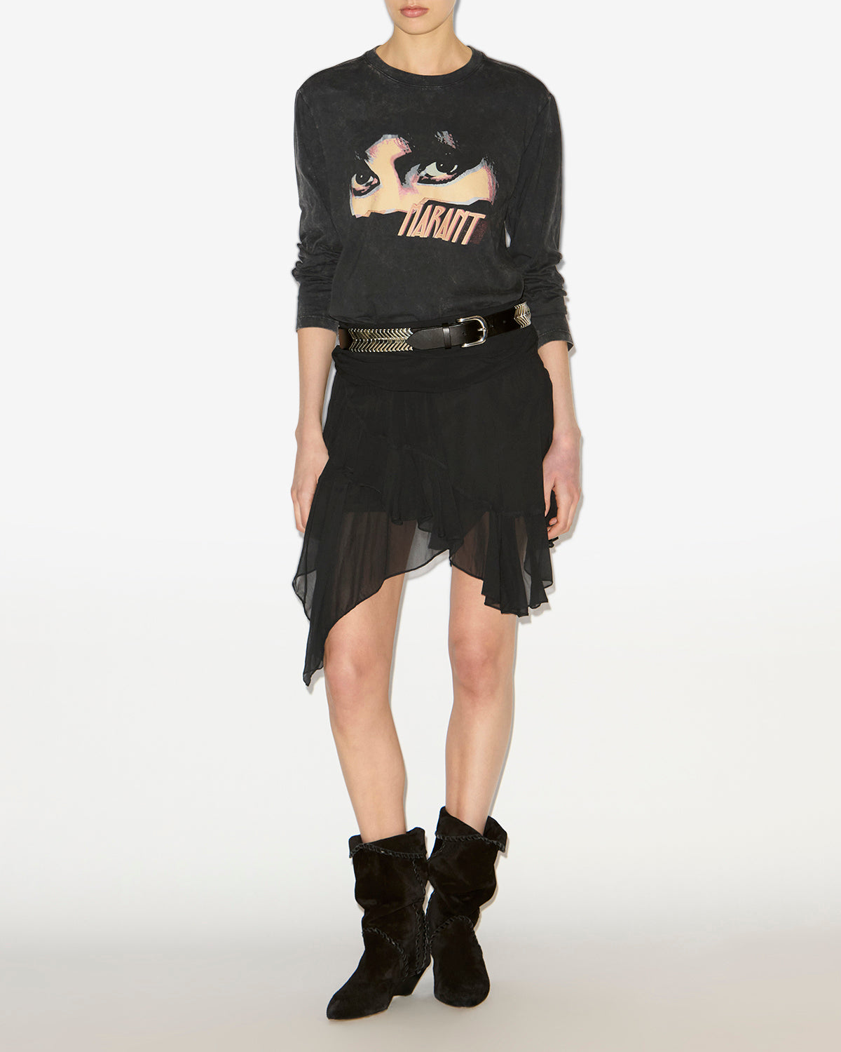 T-shirt martine Woman Nero lavato 4