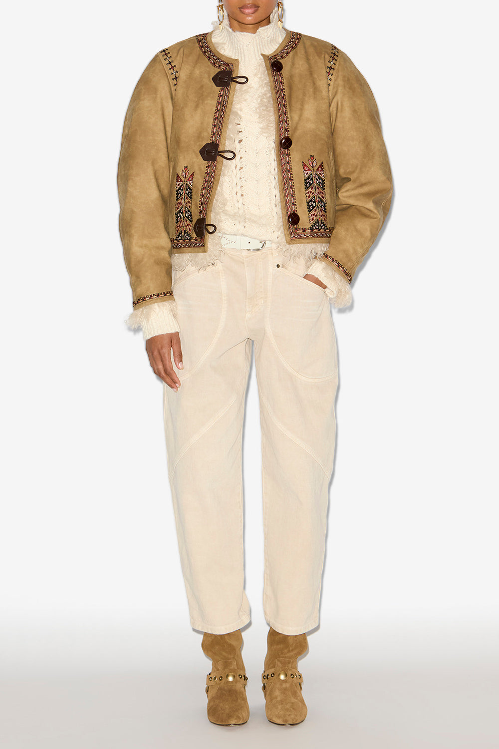 Cely faux shearling jacket - Taupe - Woman - 2