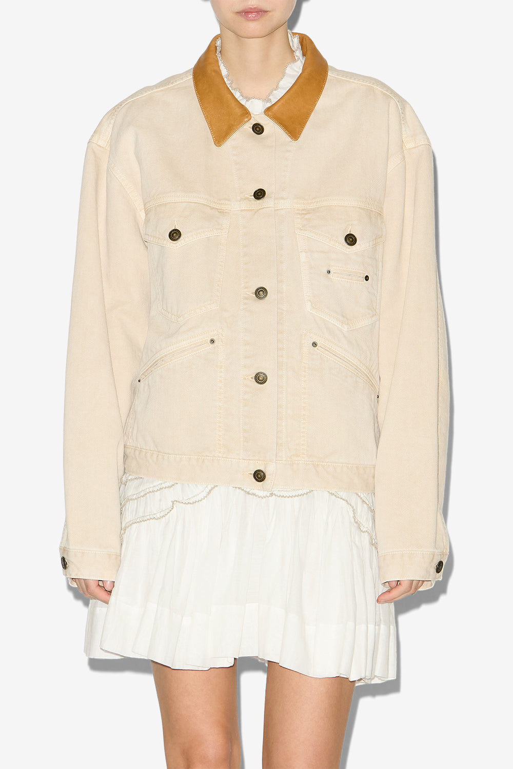 Petunia denim jacket - Ecru - Woman - 4