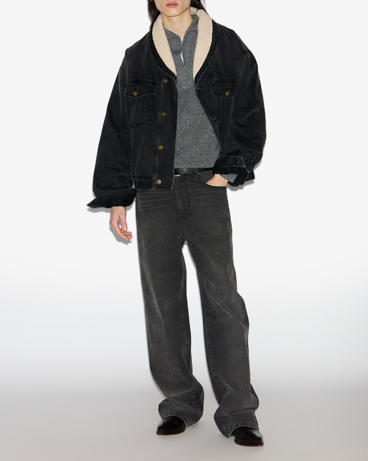 Veste jackson Man Noir délavé 4