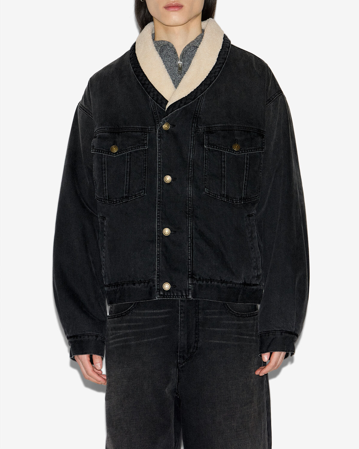 Veste jackson Man Noir délavé 5