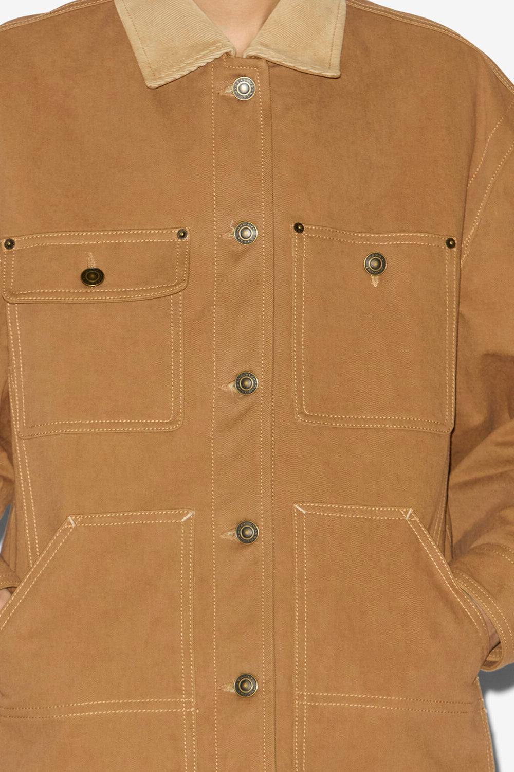 Ninon cotton workwear jacket - Cognac - Woman - 3