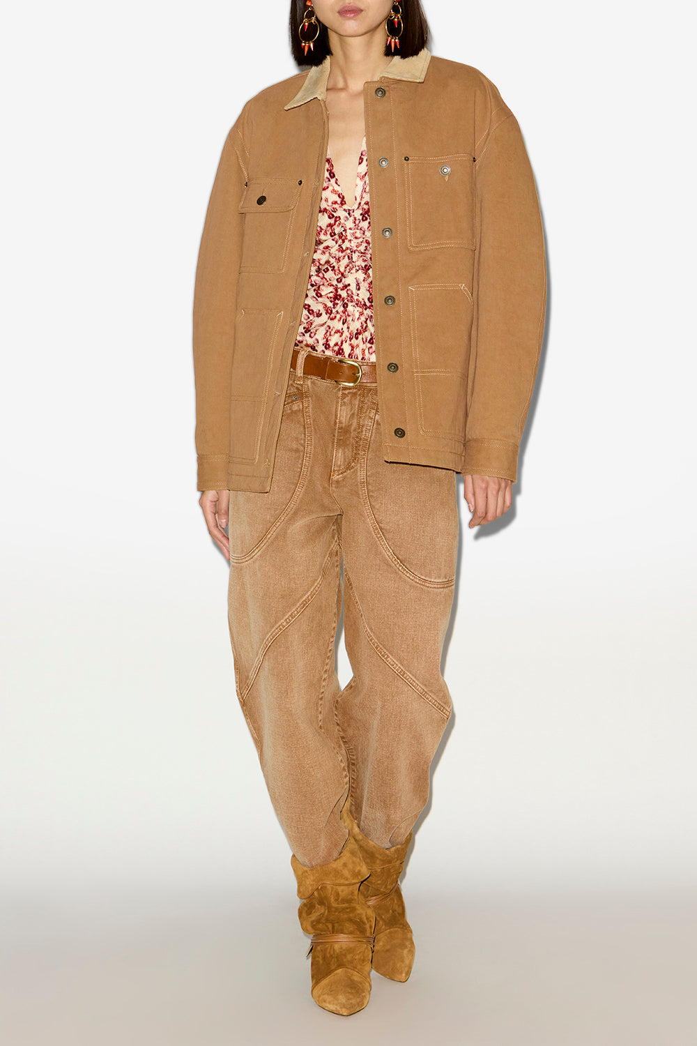 Ninon cotton workwear jacket - Cognac - Woman - 2