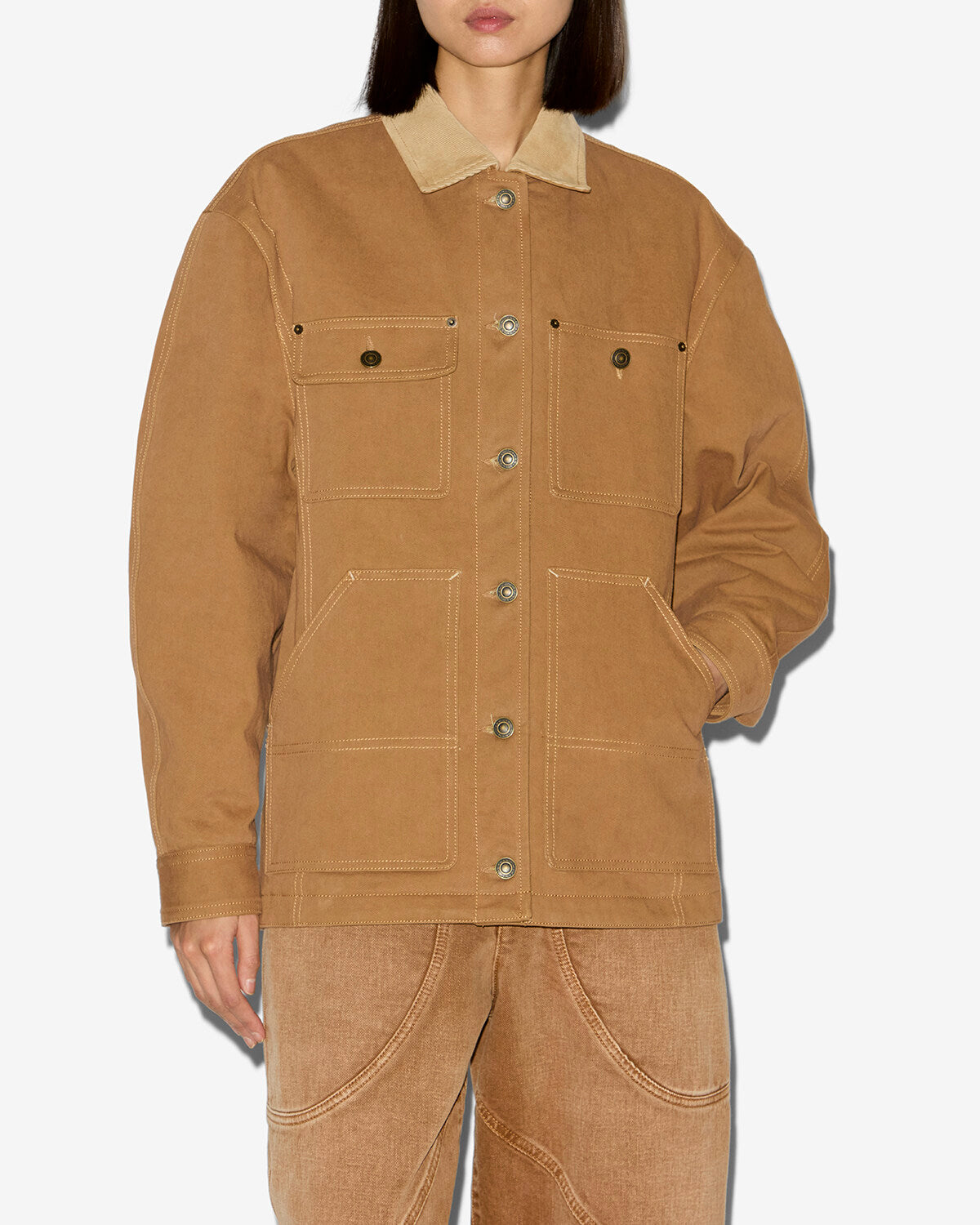 Chaqueta ninon Woman Cognac 5