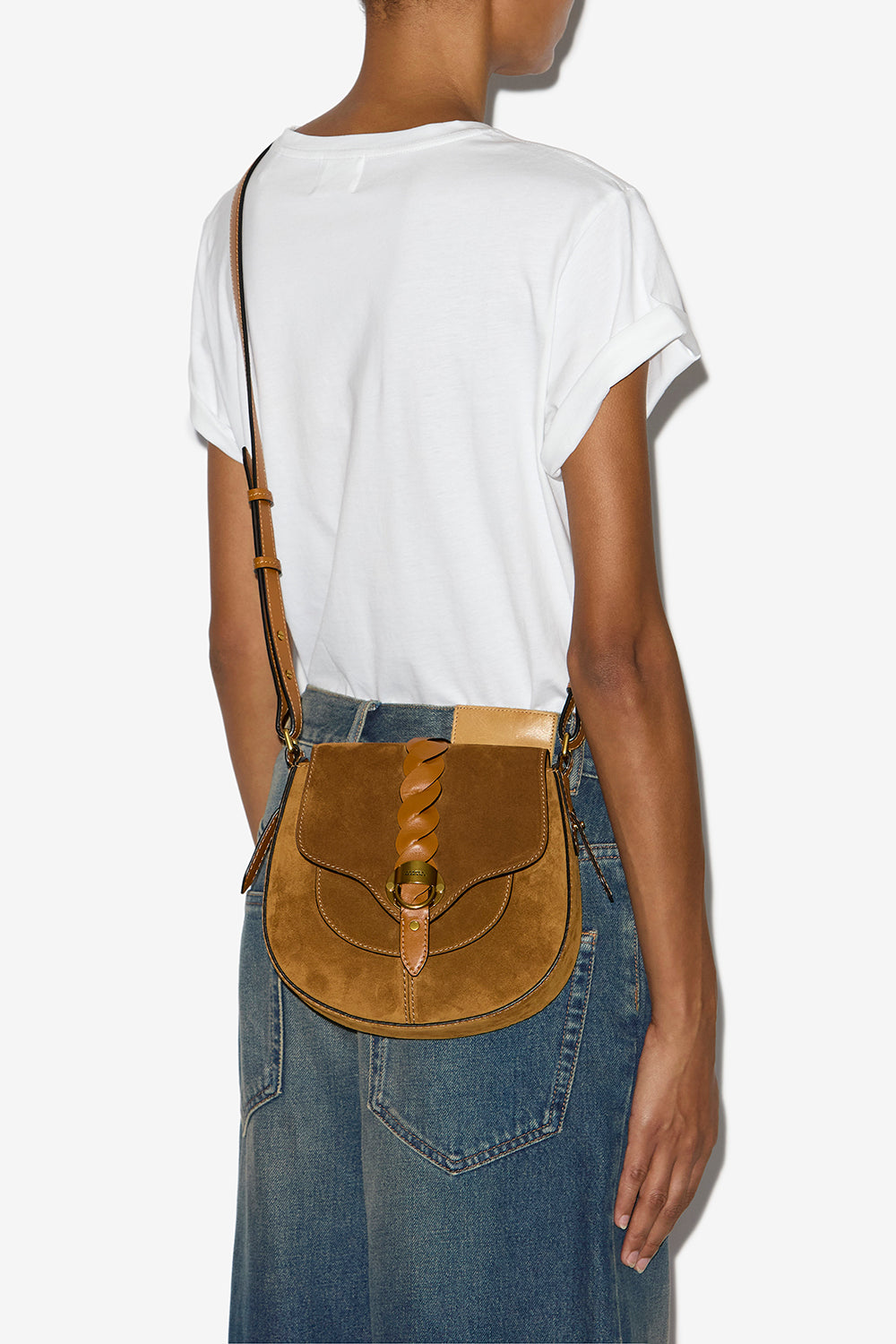 Umhängetasche altay small aus veloursleder - Cognac - Woman - 2
