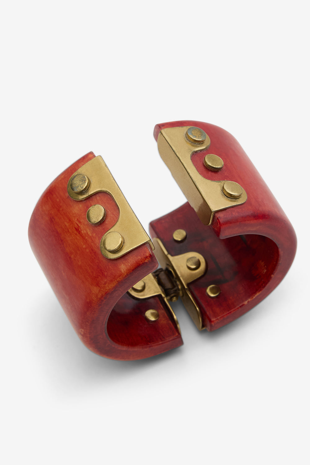 Hoda resin and brass cuff bracelet - Henna-light brass - Woman - 3