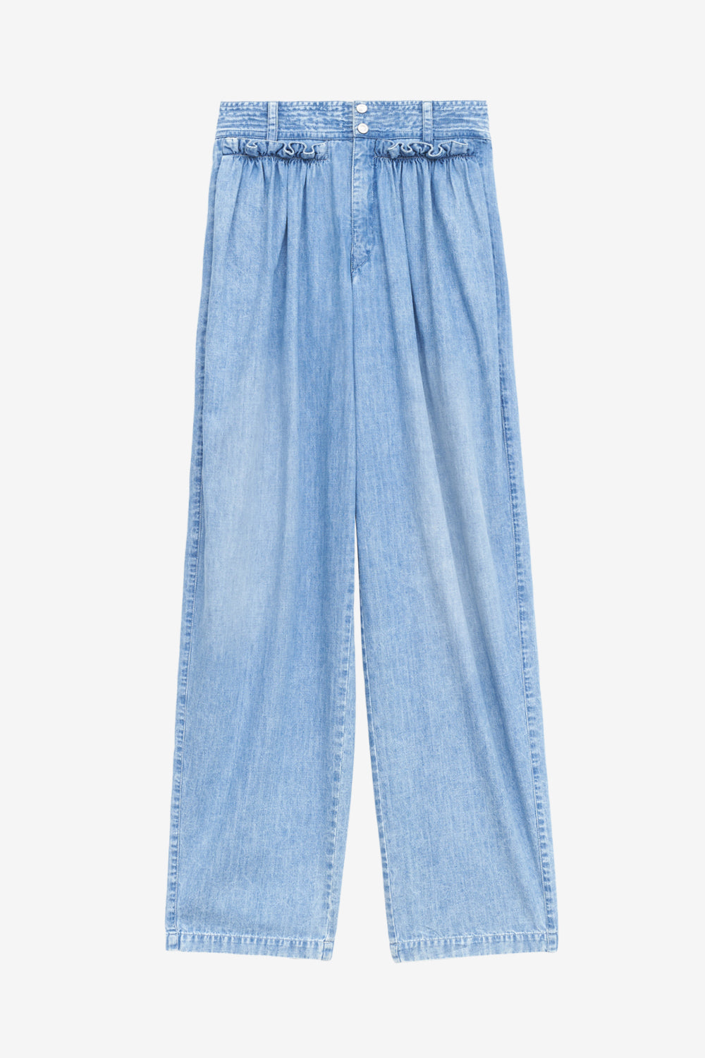 Pantalon loose inaya à fronces - Bleu clair - Woman - 1