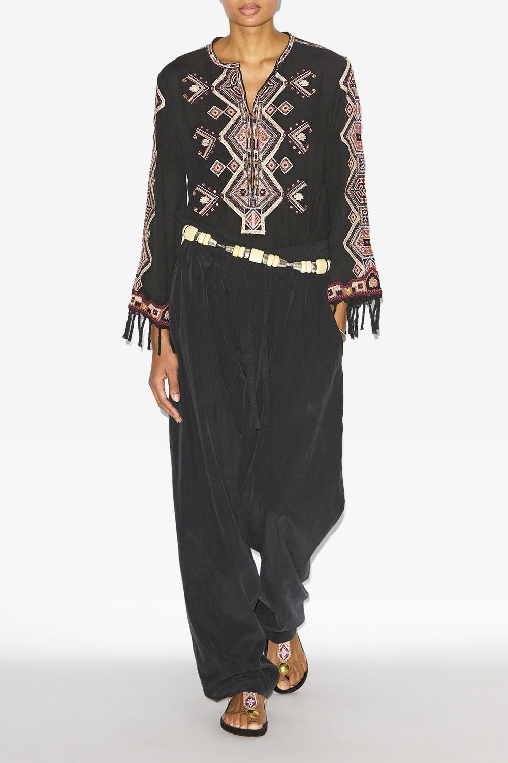 Hectorina gathered technical fabric pants - Black - Woman - 2